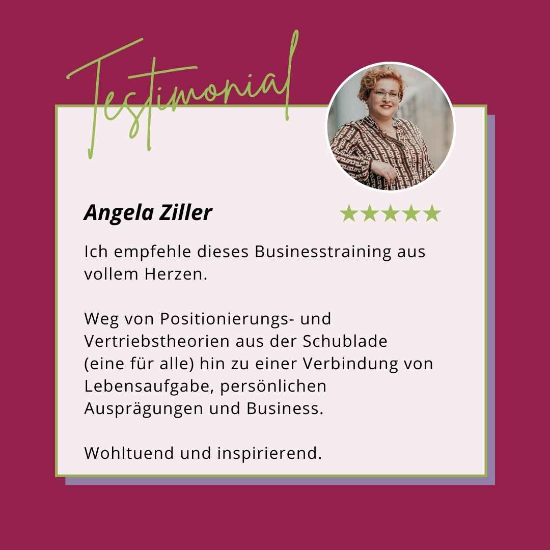 Testimonial Angela Ziller MagicMoney® Codes im Business